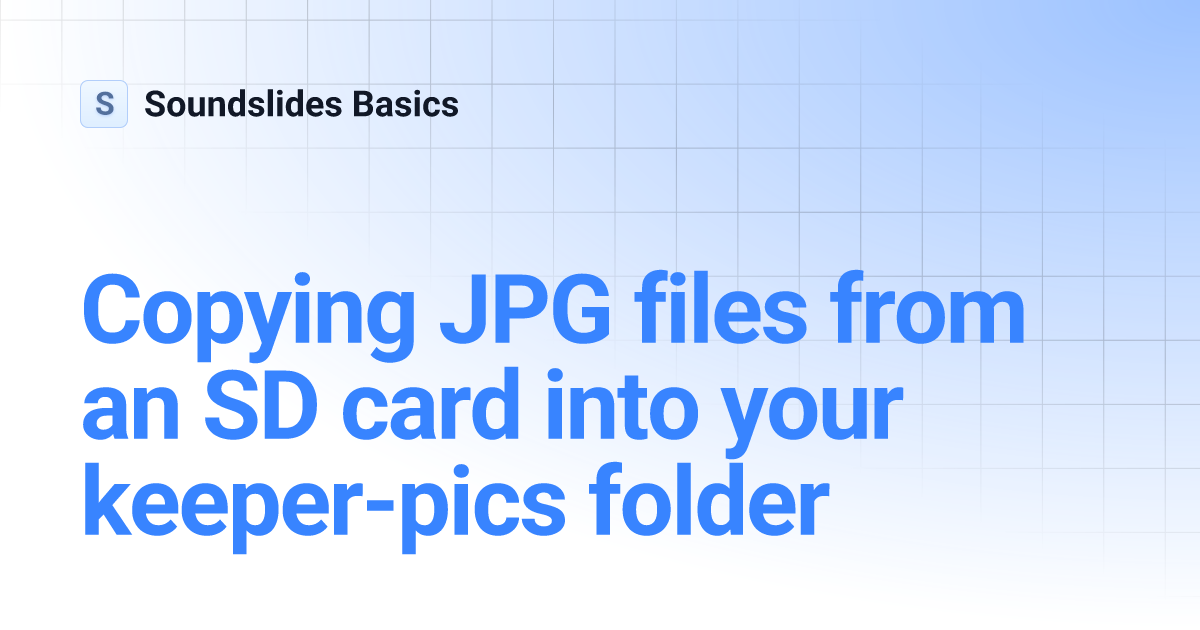 Copying JPG files from an SD card into your keeperpics folder